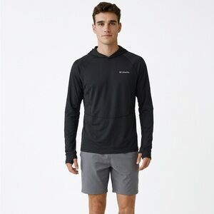 Columbia men’s   PFG Solar Stream Hoodie Black XS Fishing Outdoor‎ Pullover